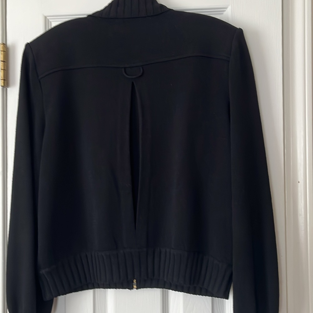ST.JOHN By Mary Gray Jacket Collared Full Zip Closure Black - Picture 5 of 8